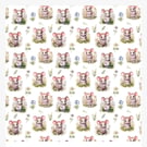 Polycotton Fabric Material 3D Digitally printed mouse mice super cute 