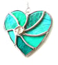 Teal Swirl Heart Stained Glass Suncatcher  - Image 7