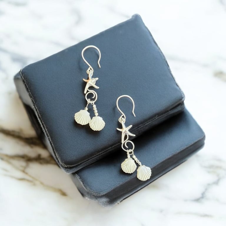 Silver Plated Sealife Earrings -  Eyecatching