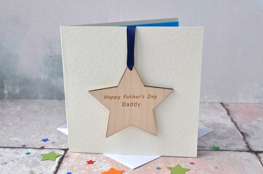 Personalised Father's Day Star Decoration Card