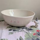 Ceramic Bunny Rabbit Bowl - Handmade Pottery Dish