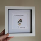 Mother's Day Gift, Sea Glass Flower Art Framed 7 x 7 inches