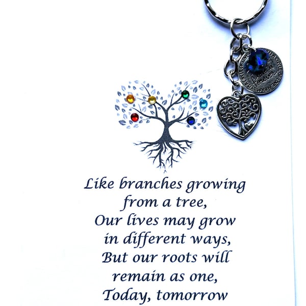 Family Tree of Life Keychain and Card Gift Set