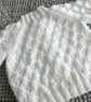 16" White Sparkle Round Neck Lace Cardigan - Image 5