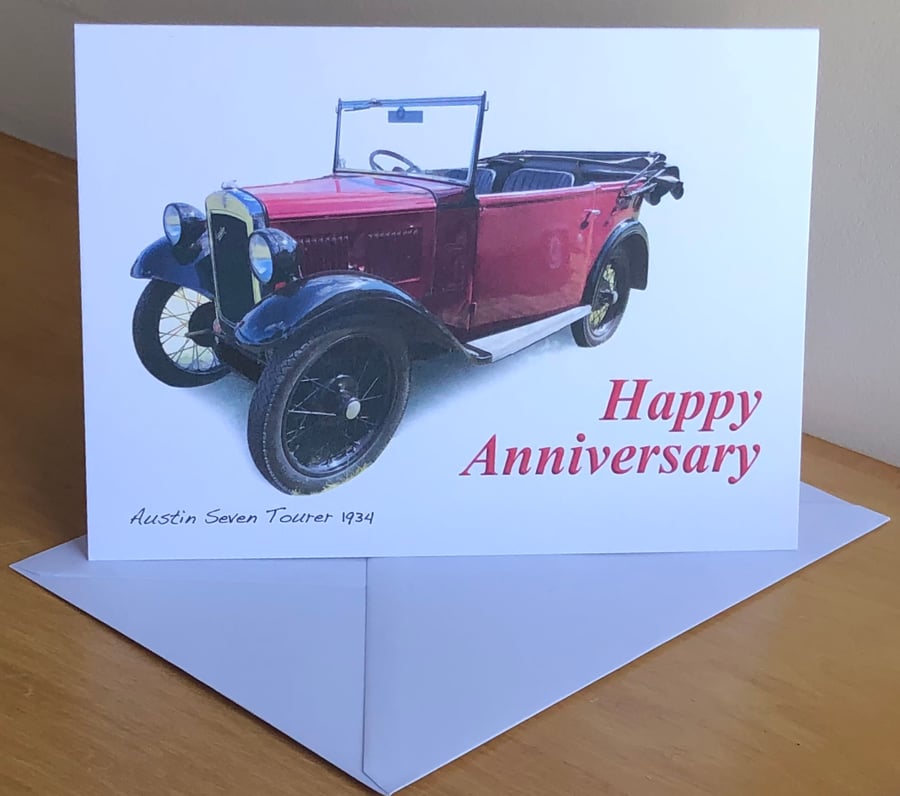 Austin Seven Tourer 1934 - Birthday, Anniversary, Retirement or Plain Card