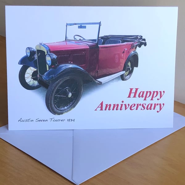Austin Seven Tourer 1934 - Birthday, Anniversary, Retirement or Plain Card