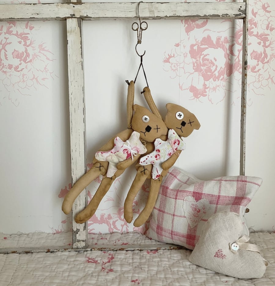 Thread bear with teddy bear