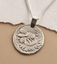 Bee Engraved Sterling Silver Coin Necklace - Image 9