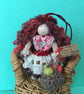 Tiny Fairy Doll Decoration With A Basket Of Apples, Autumn Decorations