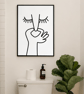 Stinky Line Art Bathroom Wall Print - Funny Nose Pinch Poster (Digital Download) - Image 2