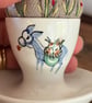 Donkey handpainted egg cup embroidered pin cushion - Image 6