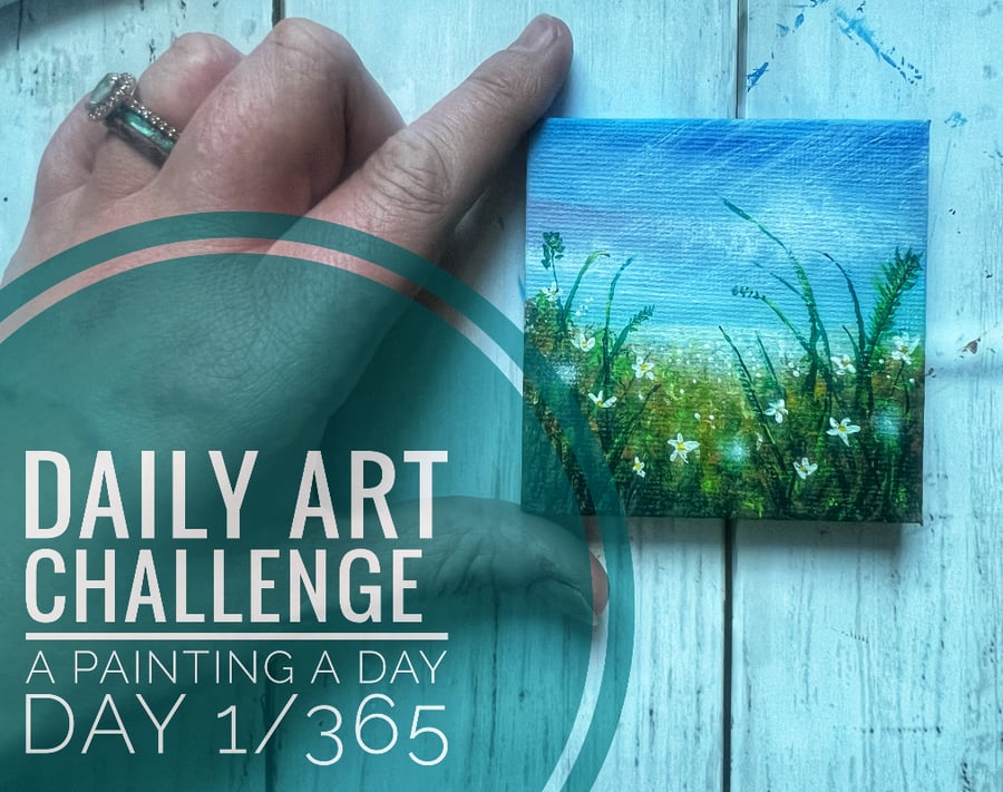 Mini Acrylic painting on canvas, Daily Art Challenge, A Painting a Day 1-365 