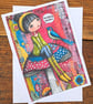 C6712       Sending Smiles Birthday Card, Colourful, Quirky,