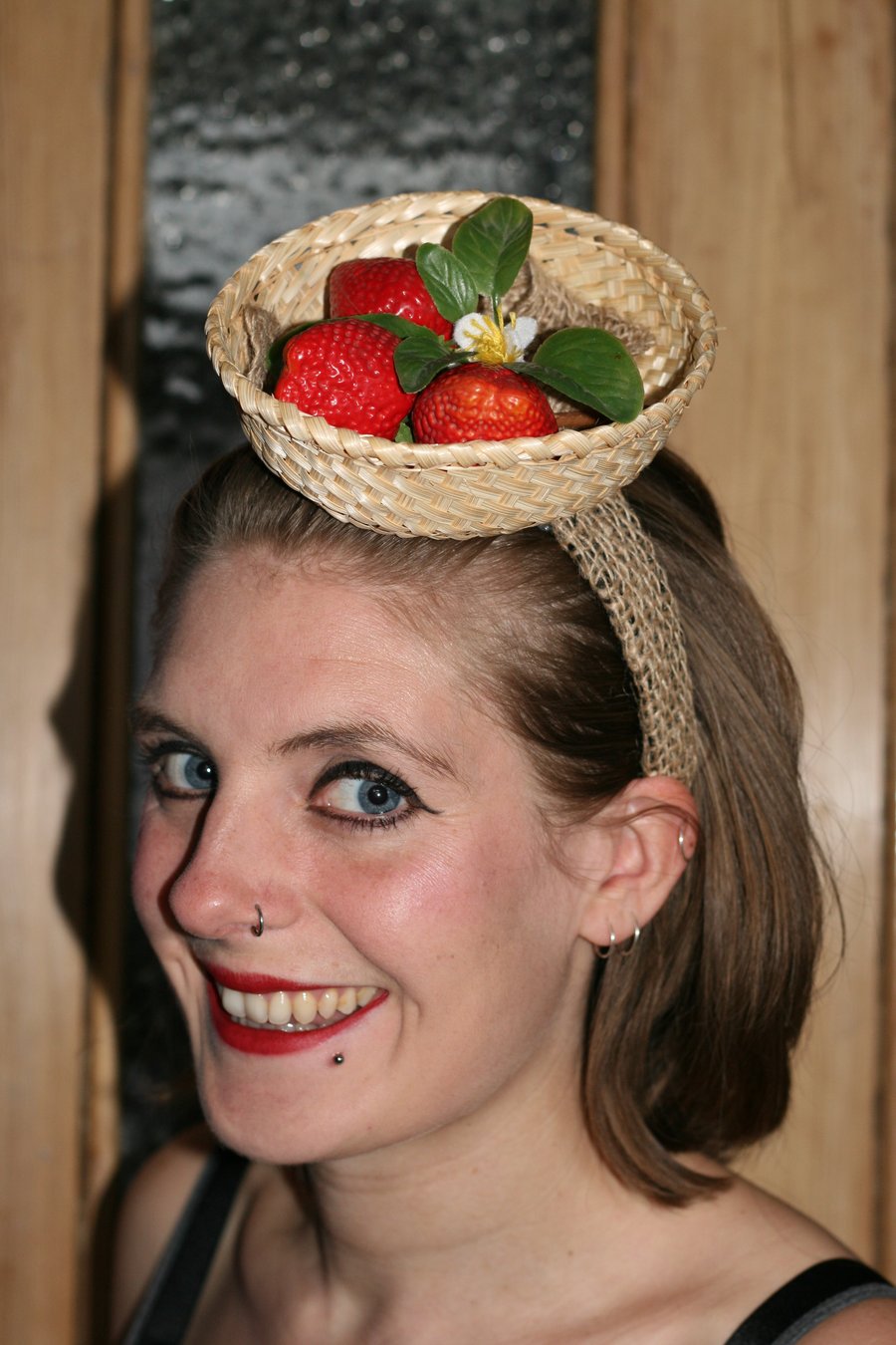 Basket of strawberries fascinator
