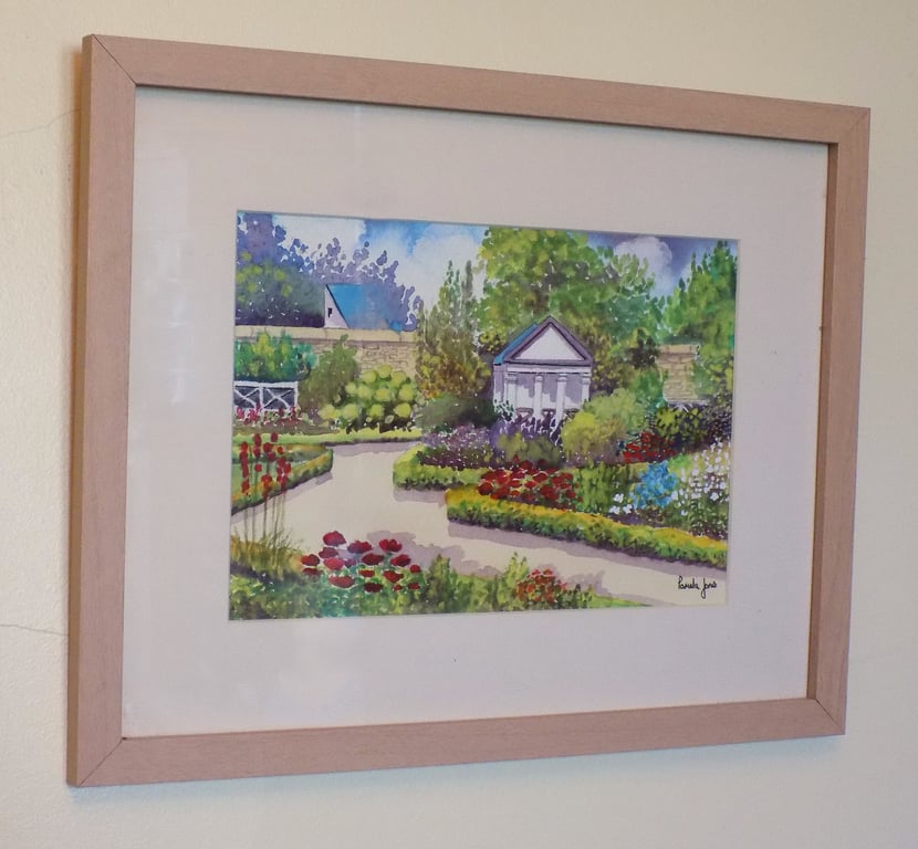 The Physics Centre, Garden, Cowbridge, Original Watercolour in 14 x 11'' Frame