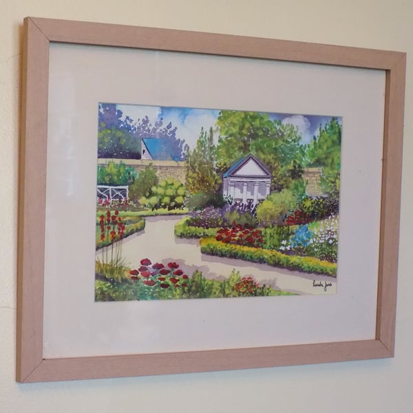 The Physics Centre, Garden, Cowbridge, Original Watercolour in 14 x 11'' Frame