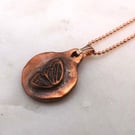 Recycled Copper Butterfly Wing Pendant Necklace.