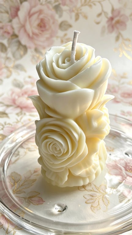 Eternal Rose Glow. Decoration 3D candle for any occasion.