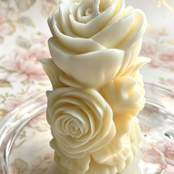 Eternal Rose Glow. Decoration 3D candle for any occasion.