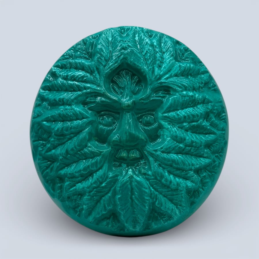 Green Man Wall Plaque for Garden or Home Folk Art Nature Decor