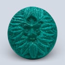 Green Man Wall Plaque for Garden or Home Folk Art Nature Decor