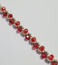 Coral Red Crystal Bracelet - Miyuki Beads, Handmade Jewellery