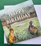 Card 'Happy Birthday'  pheasant and Hare - Image 2
