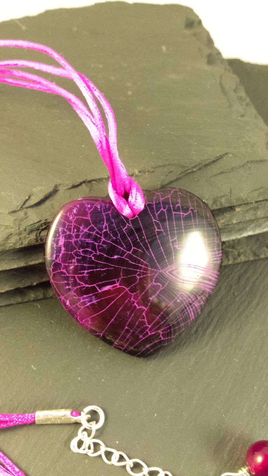 Hot Pink Valentine Heart Necklace