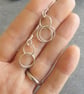Silver circle earrings, Double twisted rings, Lightweight dangles - Image 2