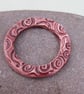 Rose Red Spiral Ceramic Pendant Loop Connector - Image 5