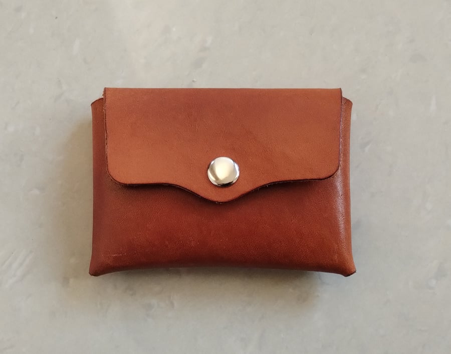 Hand Made Leather Coin Card Wallet Pouch
