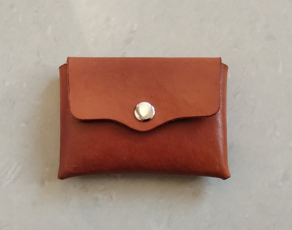 Hand Made Leather Coin Card Wallet Pouch