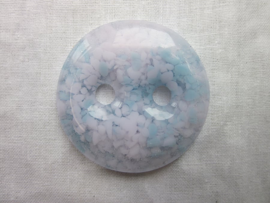 Handmade cast glass button - Perfect pastels