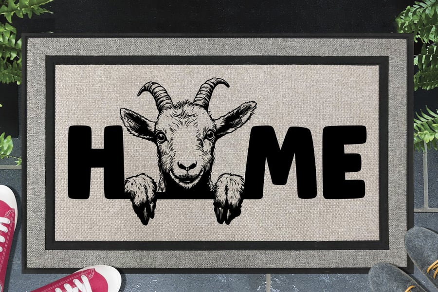 Goat Home Door Mat No.3 - All Weather Doormat - 45x70cm 