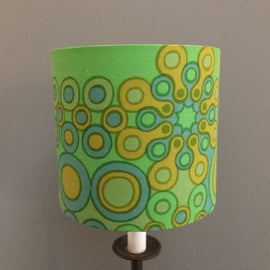 Geometric Mod Space Age Green 60s 70s RISECA Vintage Fabric Lampshade