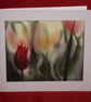 Red Tulip Greetings Card - Image 1
