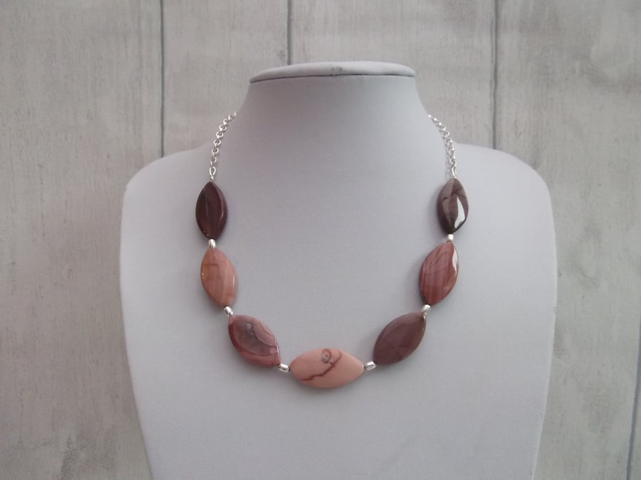 Imperial jasper necklace chunky gemstone