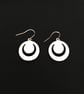Round Satin Silver Matt Earrings with Royal Blue Centres - Image 6