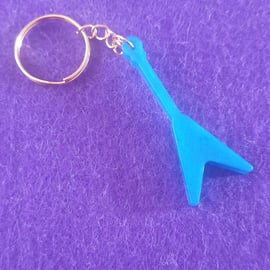 Blue guitar keyring