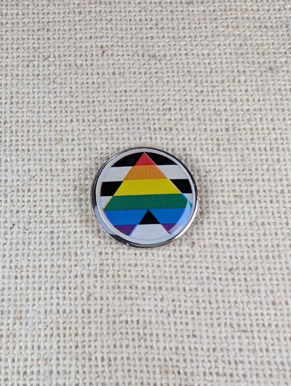 Ally Pride Flag Badge - Pride Themed Pin - Large Resin Topped Pin Badge  LGBTQ