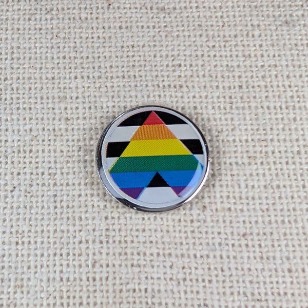 Ally Pride Flag Badge - Pride Themed Pin - Large Resin Topped Pin Badge  LGBTQ