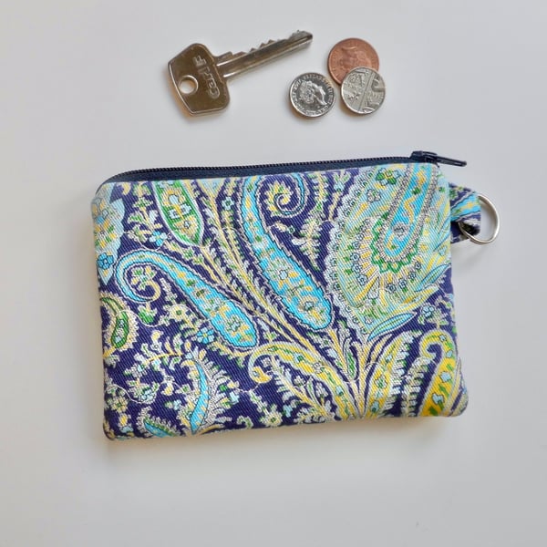 Coin purse mini make up in paisley Liberty fabric 
