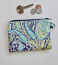 Coin purse mini make up in paisley Liberty fabric 