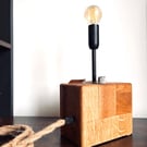 Reclaimed Oak Bedside Lamp - Handmade Rustic Wooden Light UK