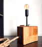 Reclaimed Oak Bedside Lamp - Handmade Rustic Wooden Light UK