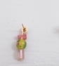  Peach & Rose Quartz Small Drop Earrings Czech Glass Floral Bead, - Image 3