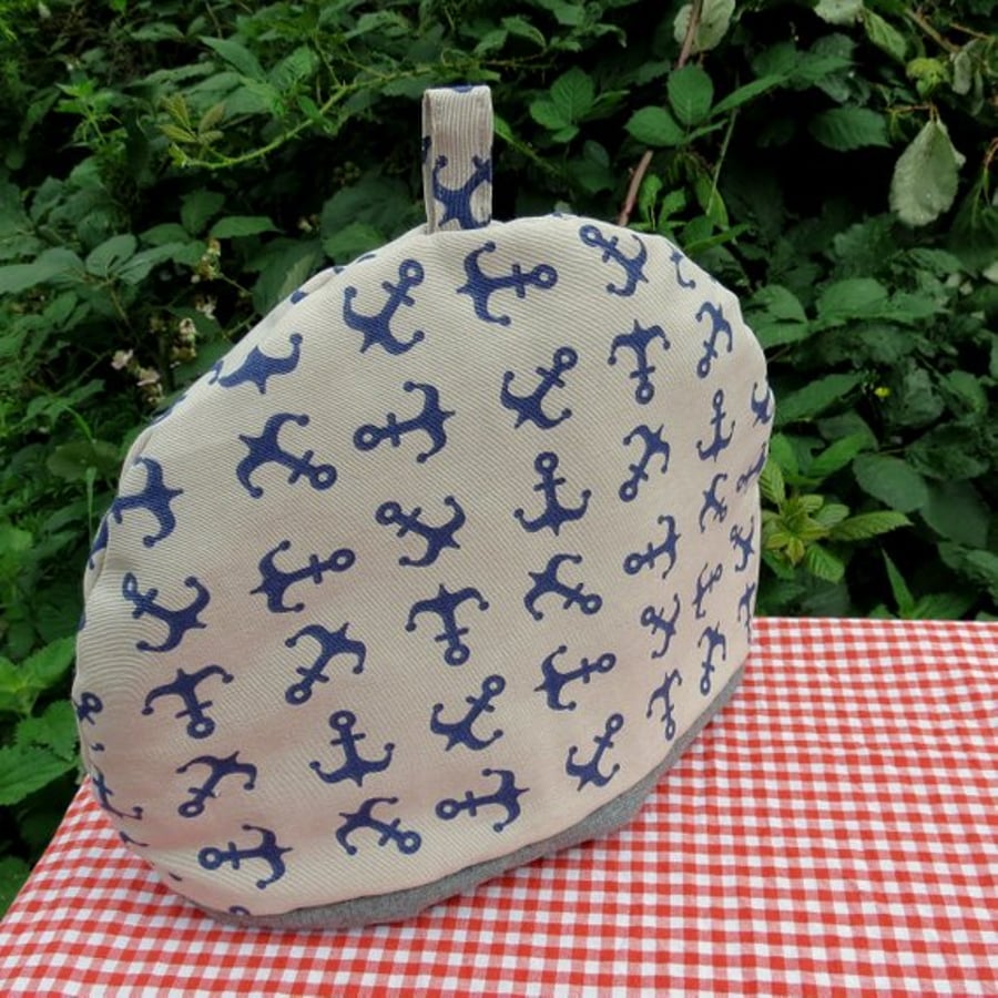 Nautical tea cosy. A large tea cosy, made to fit a 4 - 5 cup teapot.