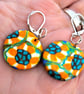 Flower patterned handmade earrings