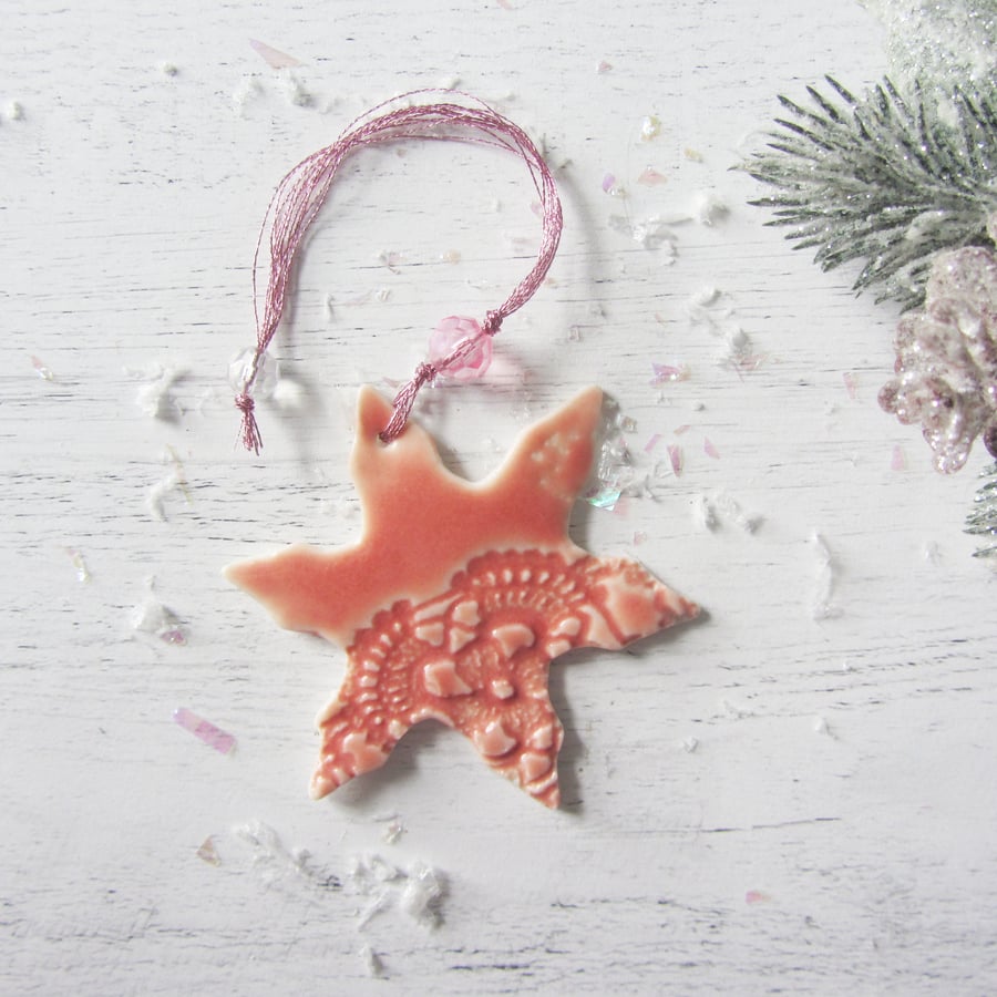 Christmas Decoration - Pink Snowflake 