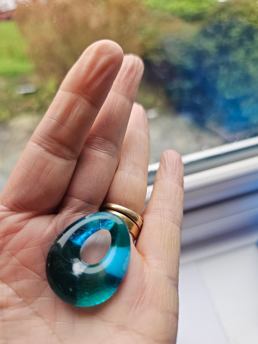 Fused Glass Teardrop Pendant - Small